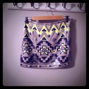 Express sequin mini skirt